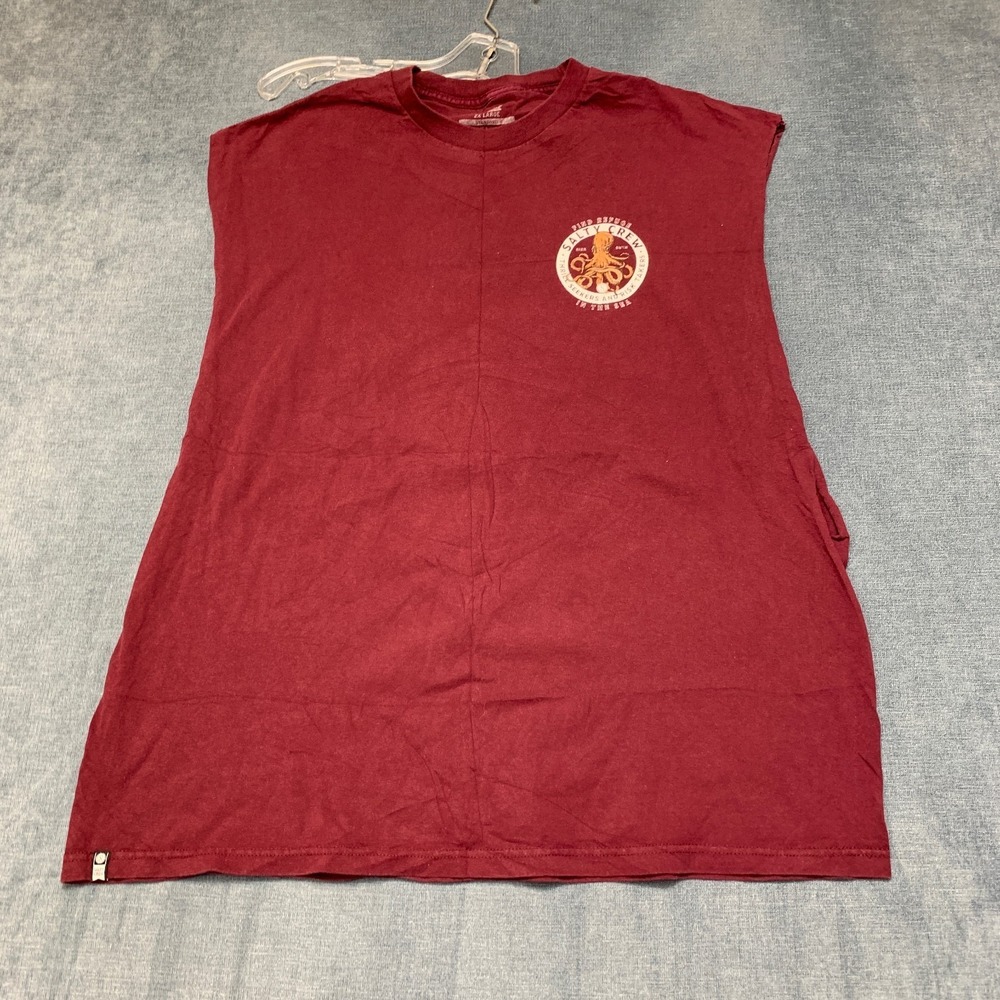 Salty Crew Find Refuge Tank Top Men 2XL Maroon Cotton Casual Sleeveless Pullover
